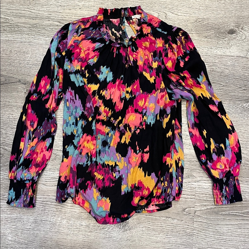 JODIFL Colorful Abstract Blouse Size S